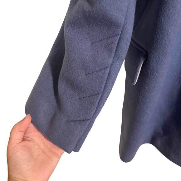 ETCH Wool Blend Blue Heavy Winter Pea Coat - Picture 10 of 16